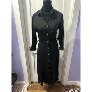 Breli Originals Vintage Black Button Down Dress in 10